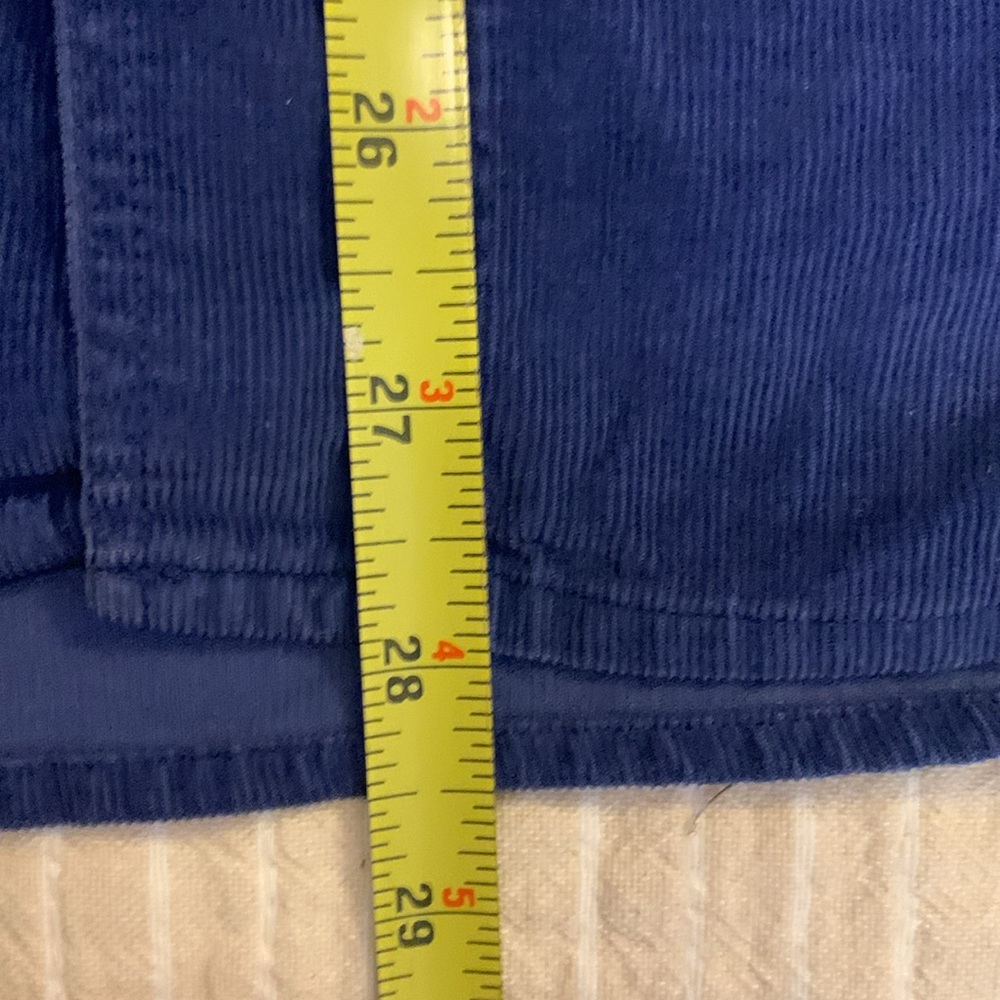 NAF NAF PARIS FRANCE FRENCH INDIGO COBALT BLUE CORDUROY SHIRT - Picture 11 of 13